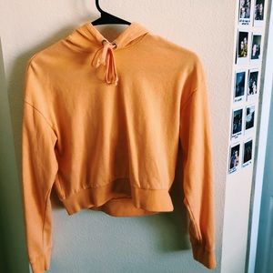 yellow cropped hoodie
